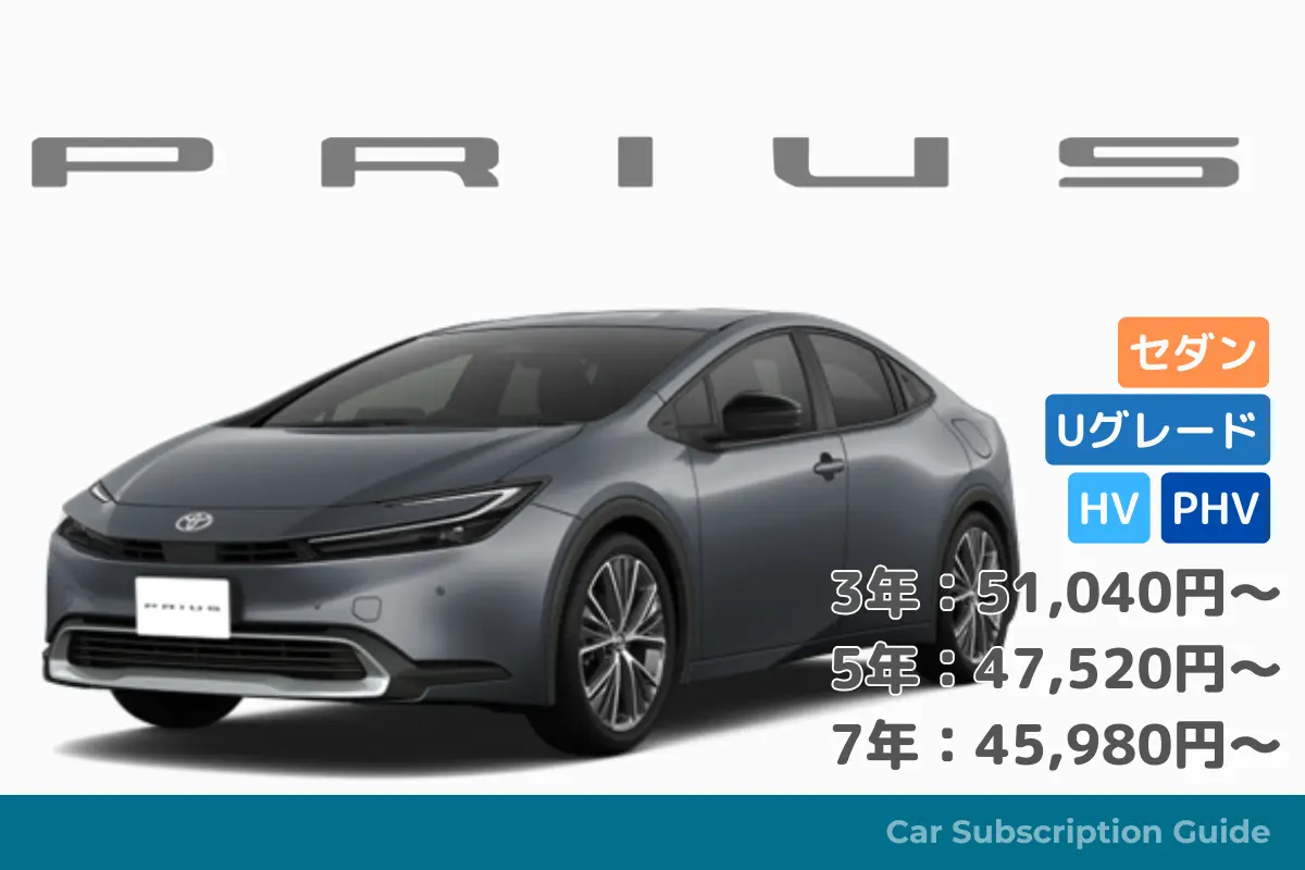 【プリウス】憧れの低燃費エコカーを月々定額で - KINTO車種別情報